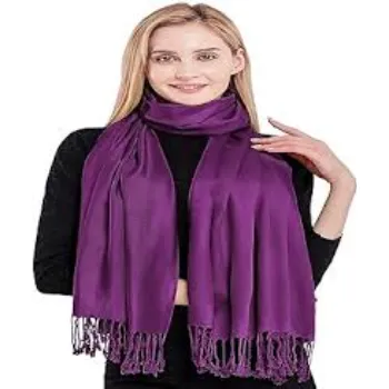 Purple Solid Color Shawl Pashmina Scarf